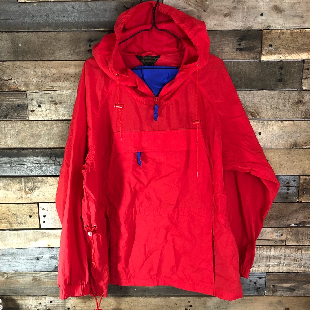 Eddie Bauer Red Pullover Rain Jacket - image 1